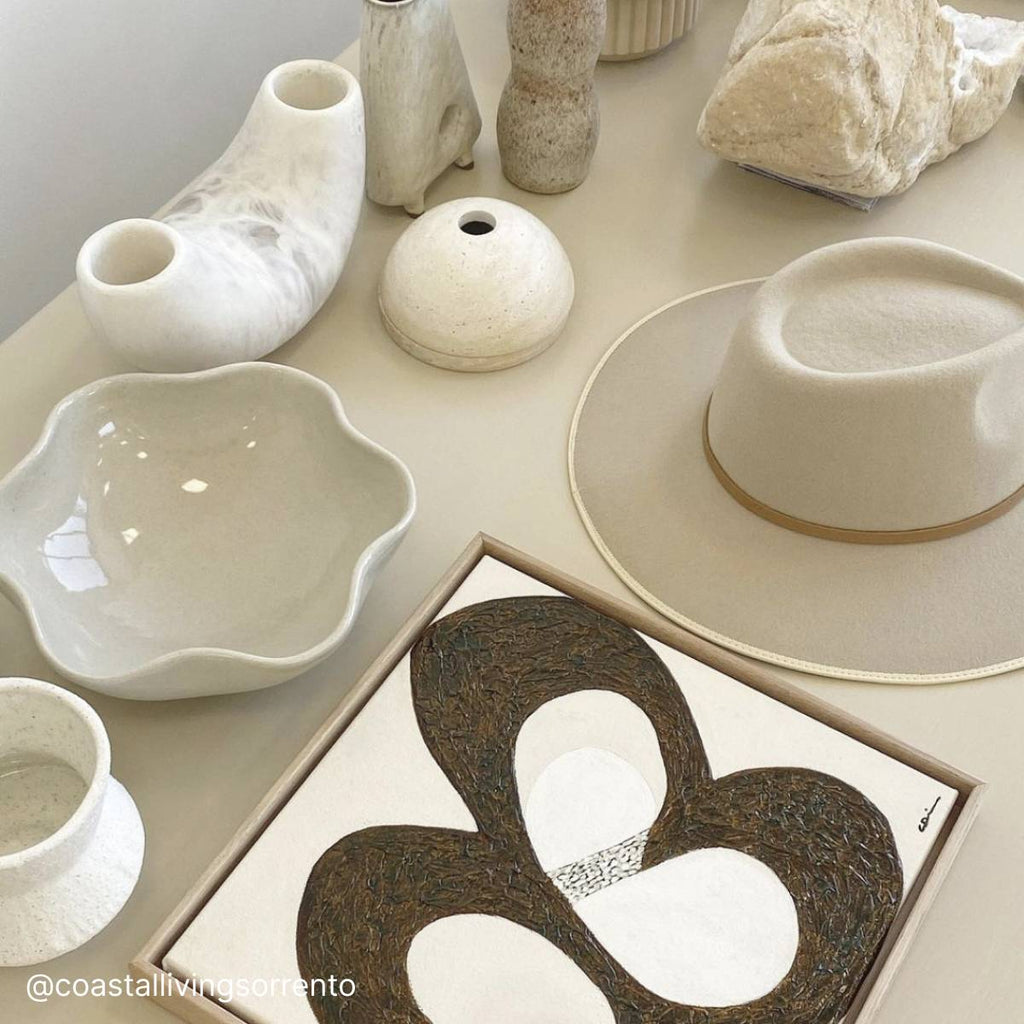 Homewares on a table in Coastal Living boutique