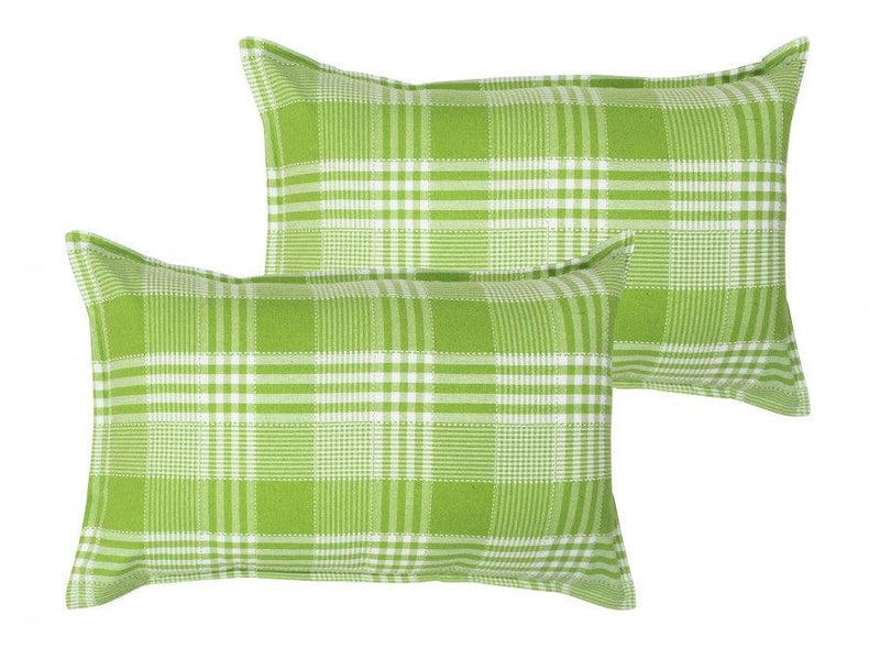Cotton Track Dobby Green Pillow Covers Pack Of 2