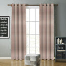 Cotton Gingham Check Brown 9ft Long Door Curtains Pack Of 2 freeshipping - Airwill