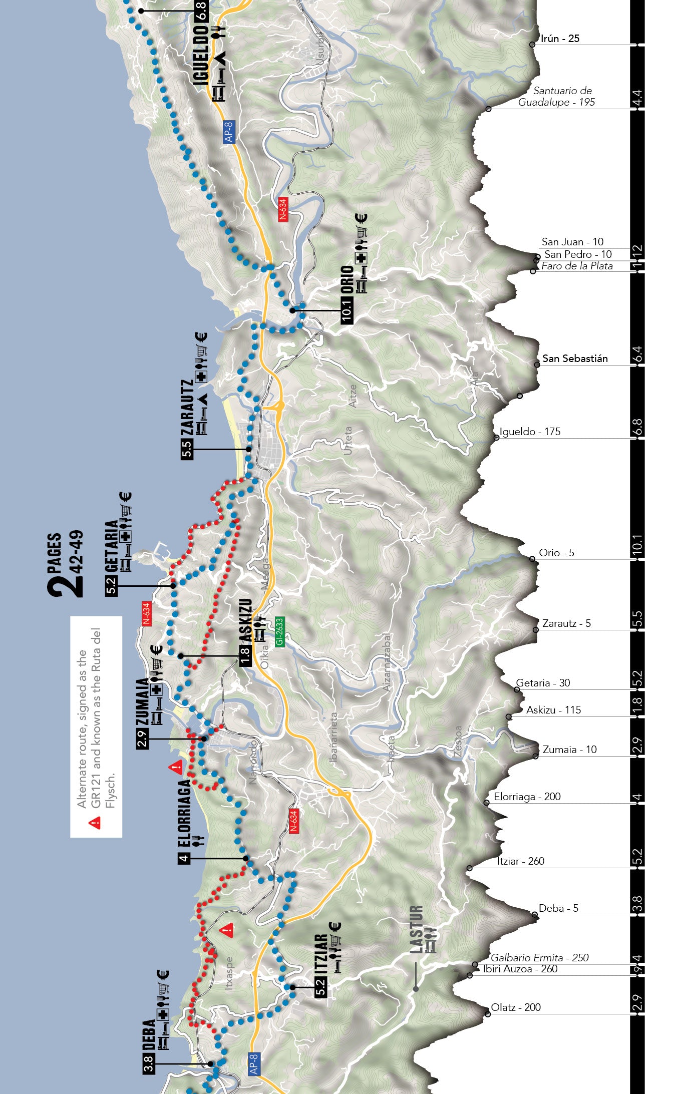 camino de santiago northern way map