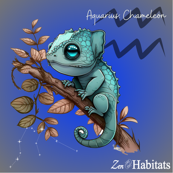 Aquarius chameleon  panther chameleon veiled chameleon reptile zodiac sign by Zen Habitats