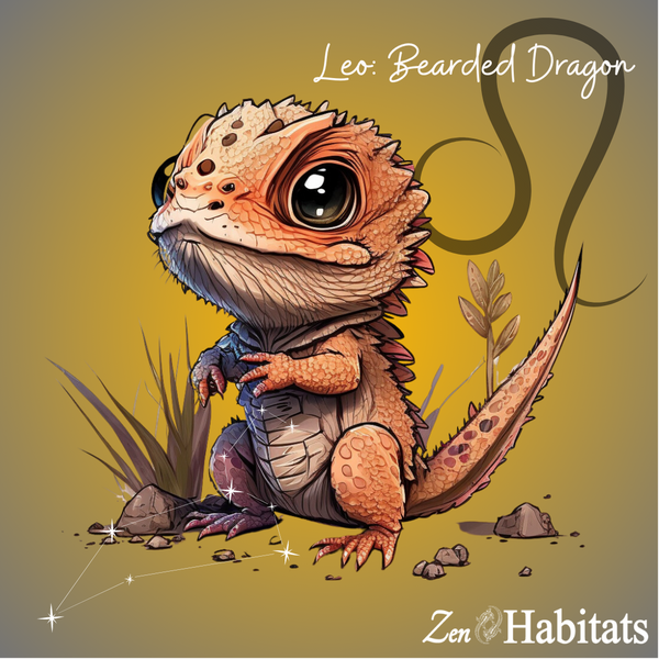 Leo bearded dragon reptile lizard reptile zodiac sign by Zen Habitats