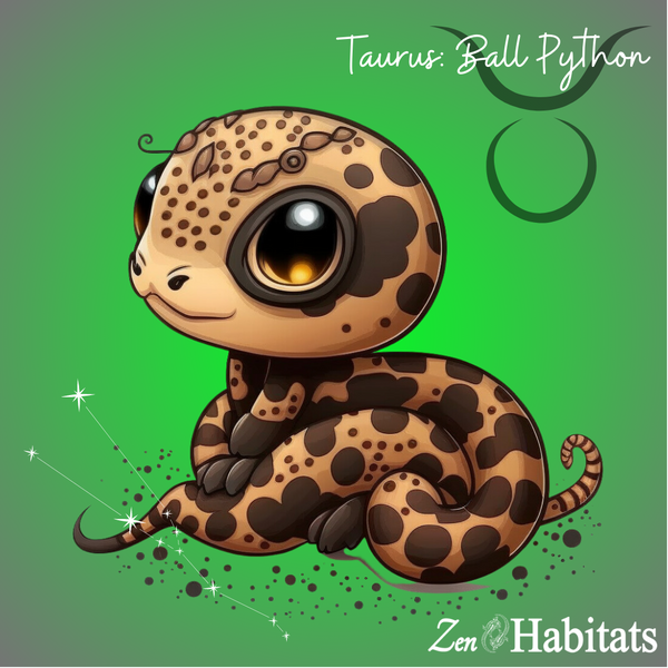 taurus ball python snake reptile zodiac sign by Zen Habitats