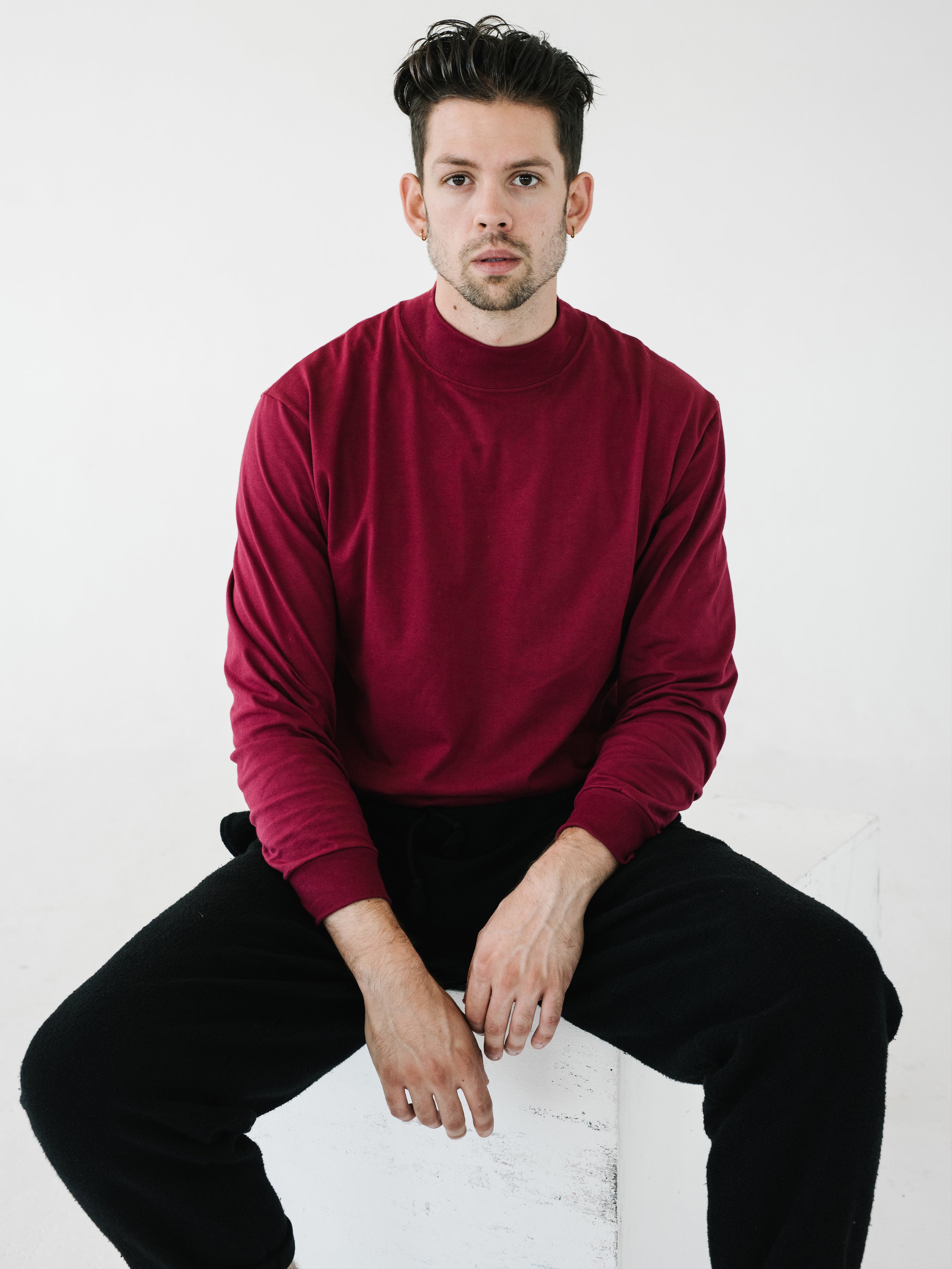 Jersey Mock Neck - Cardinal Red