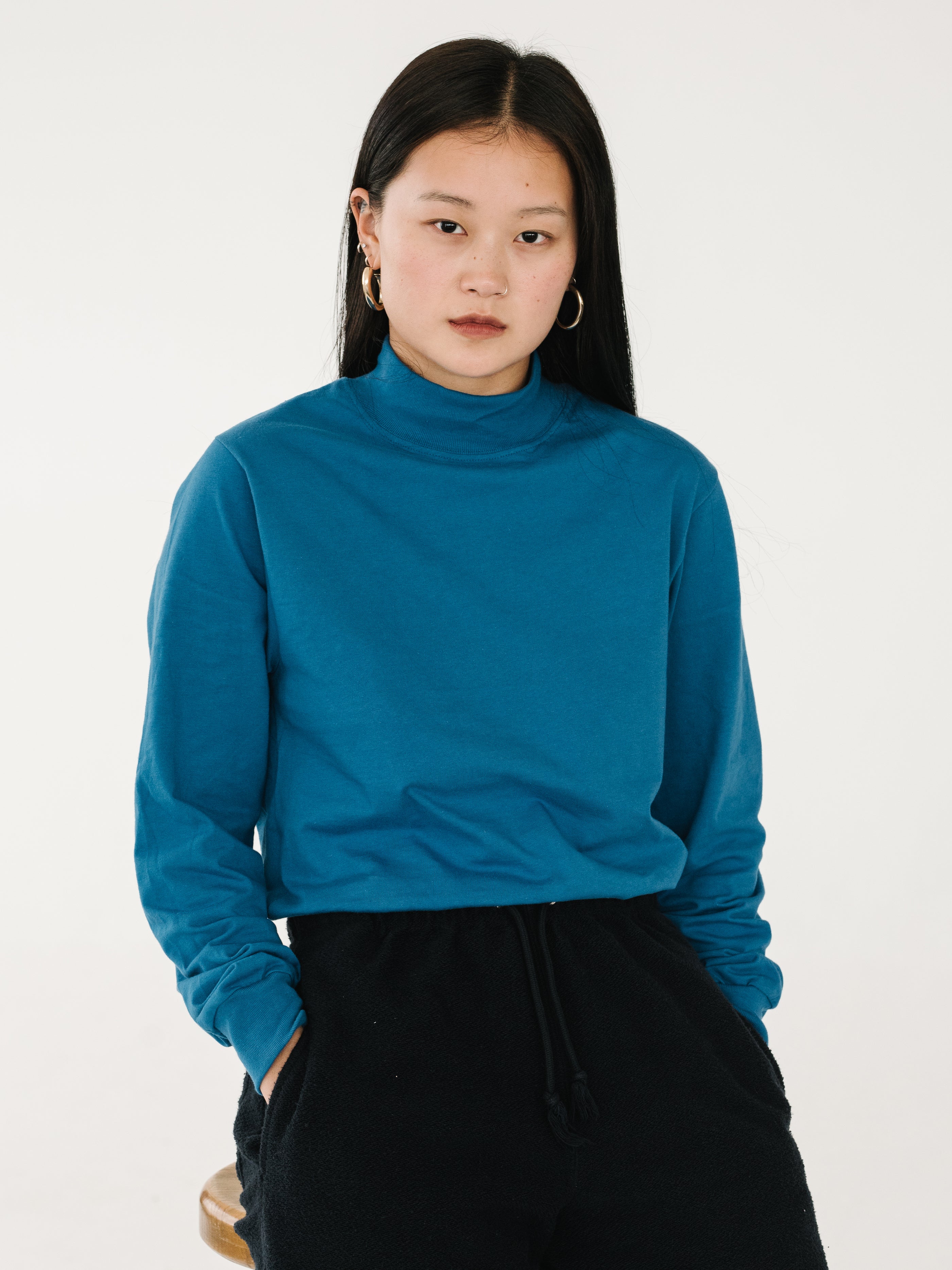 Jersey Mock Neck - Royal