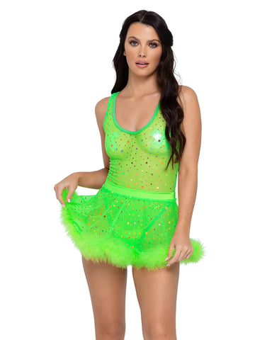 green sheer skirt for raves and edms