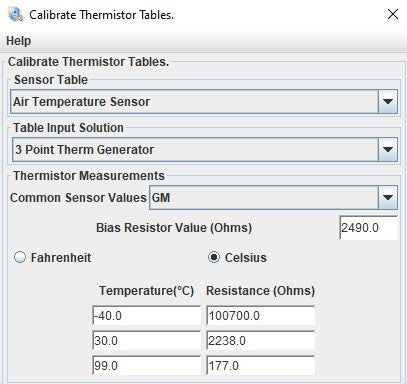 gm intake temperature sensor on tunerstudio