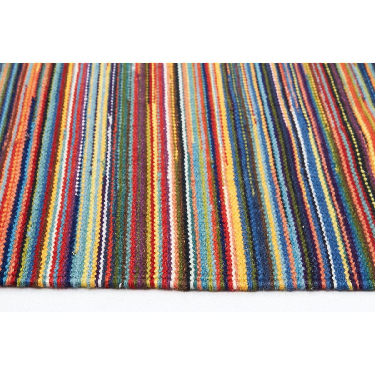 Kathmandu Multi-Colour Striped Wool Kilim Rug