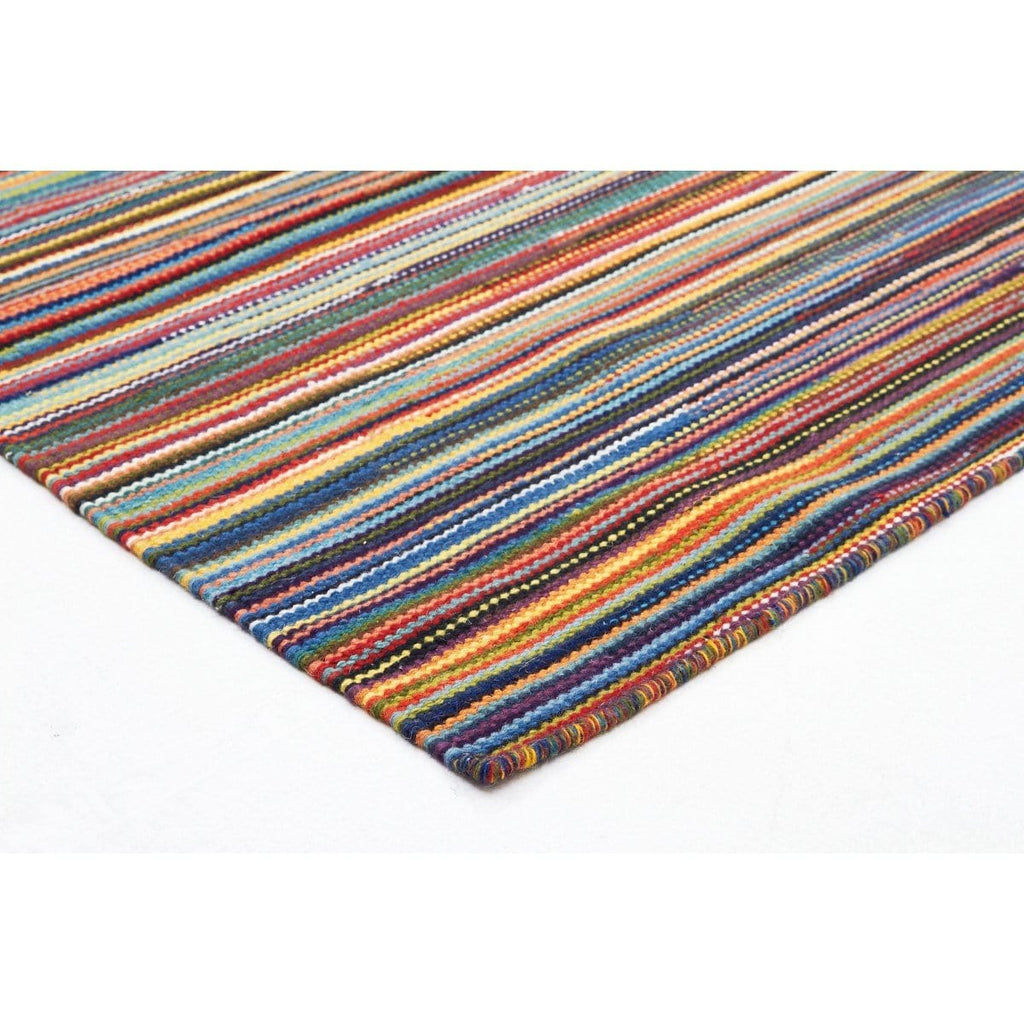 Kathmandu Multi-Colour Striped Wool Kilim Rug