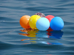 balloons in the water