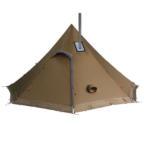 Amazon.com : PRESELF 3 Person Lightweight Tipi Hot Tent with Fire Retardant  Flue Pipes Window Teepee Tents for Family Team Outdoor Backpacking Camping  Hiking (Khaki T2 Large) : Sports & Outdoors