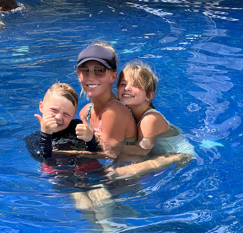me and kids in pool in Bali
