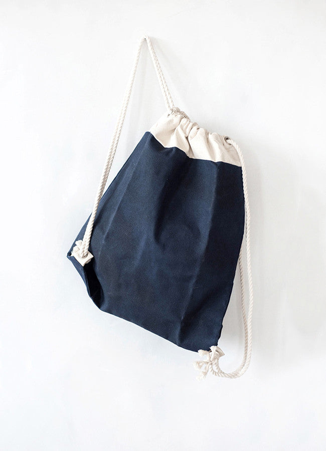 drawstring canvas backpack