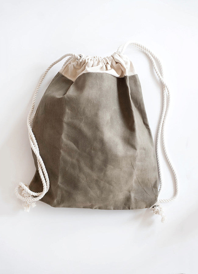 drawstring canvas backpack