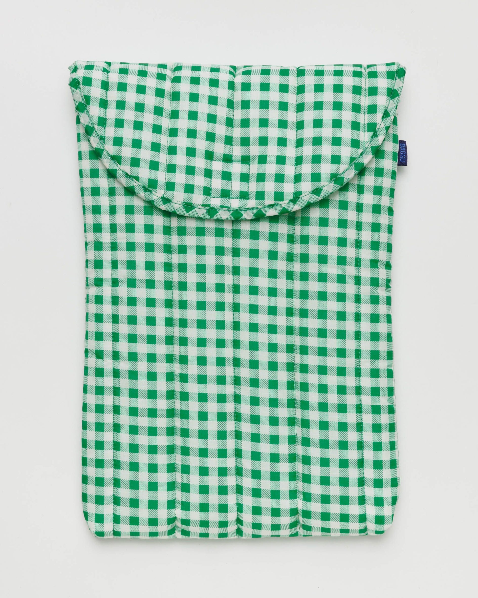 Puffy Laptop Sleeve 16" - Green Gingham