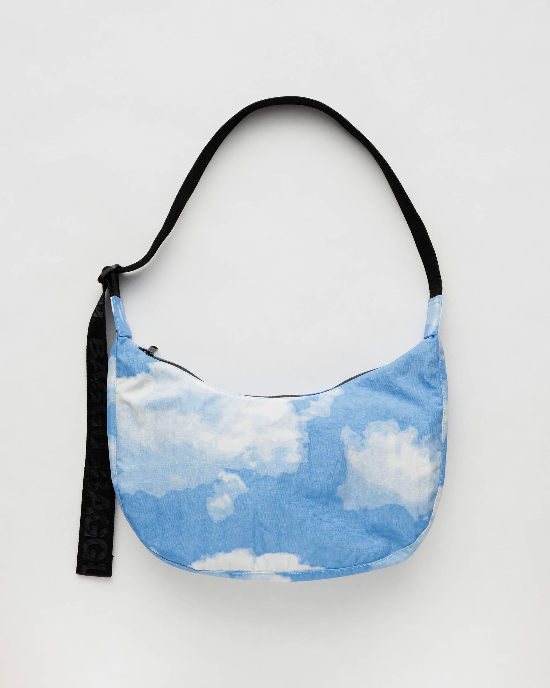 Medium Nylon Crescent Bag - Clouds