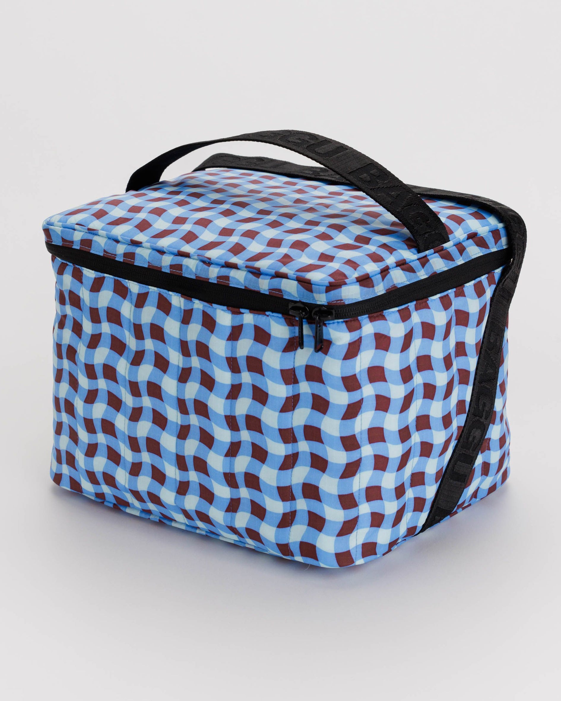 Puffy Cooler Bag - Wavy Gingham Blue