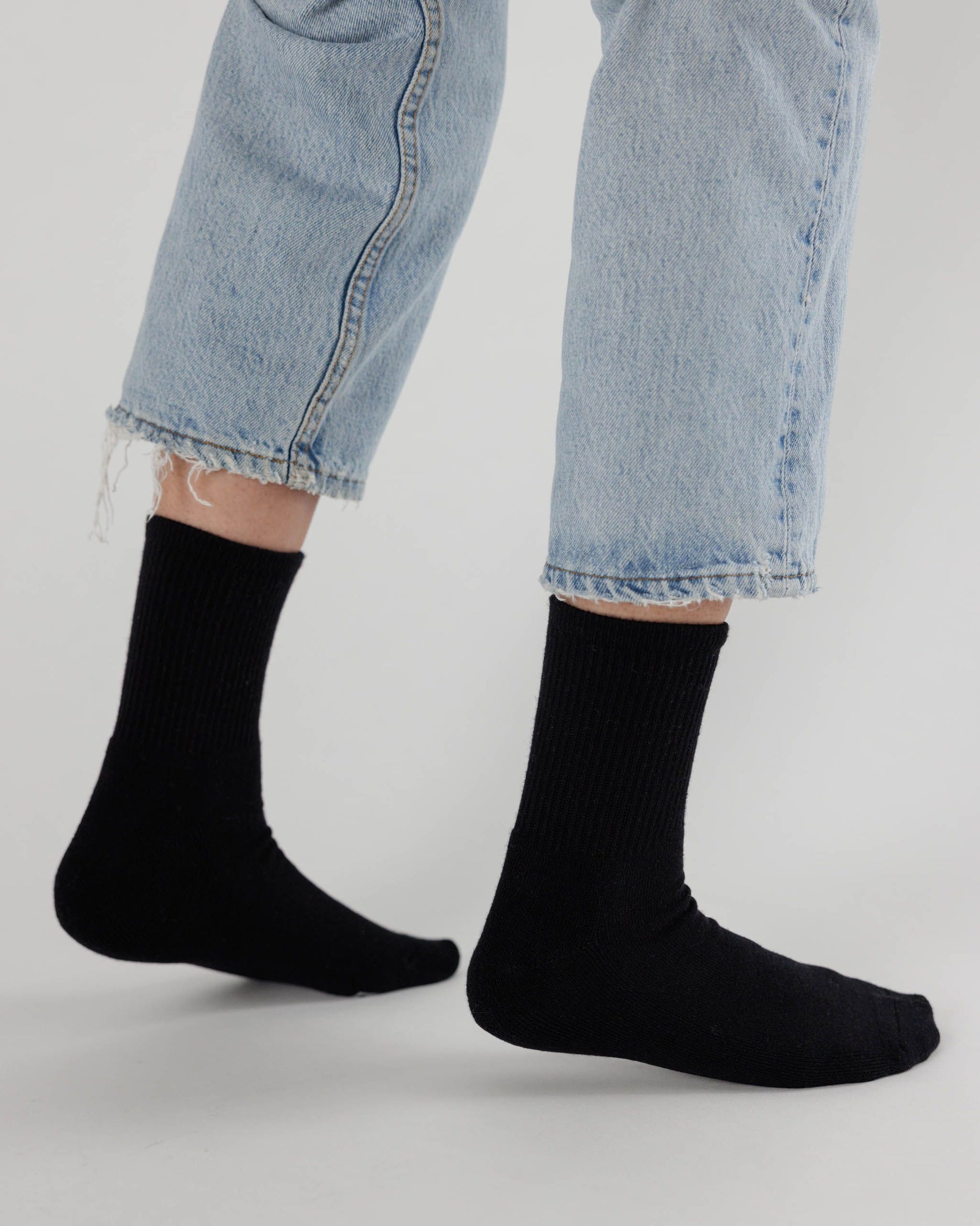 Ribbed Sock - Black Large