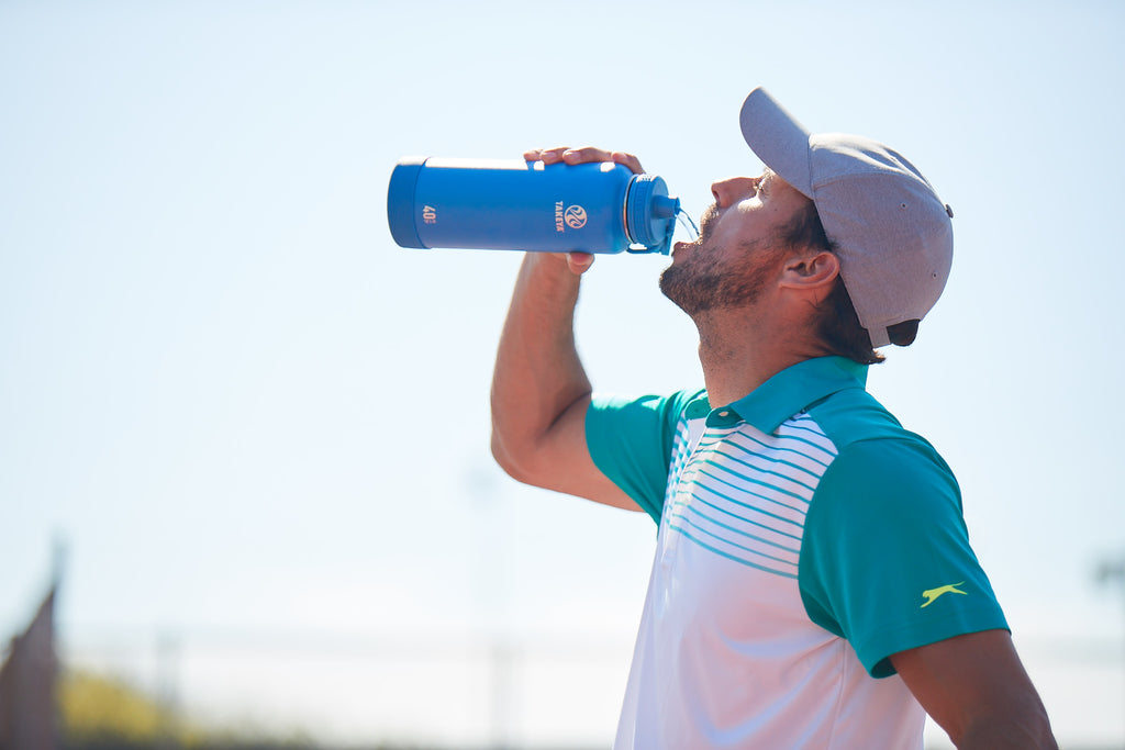 cold water from insulated water bottle