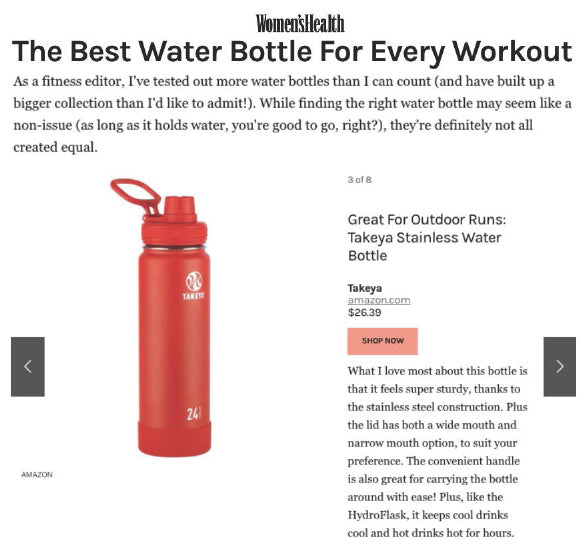 Women's Health - The Best Water Bottle For Every Workout – Takeya USA