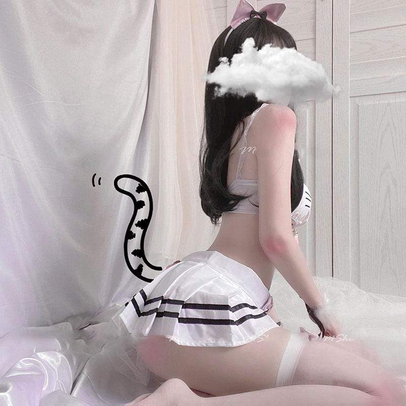 Cat Lingerie Anime Porn - Kitty Cat 4 Piece Set â€“ DDLGWorld