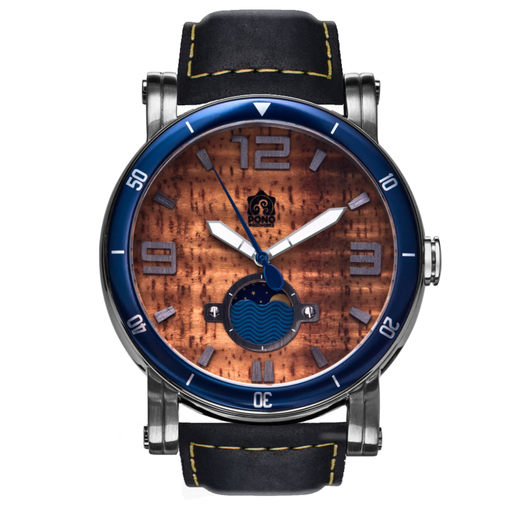 Koa Wood Watch | Refined Wooden Watches | Waterman Chrome 47mm