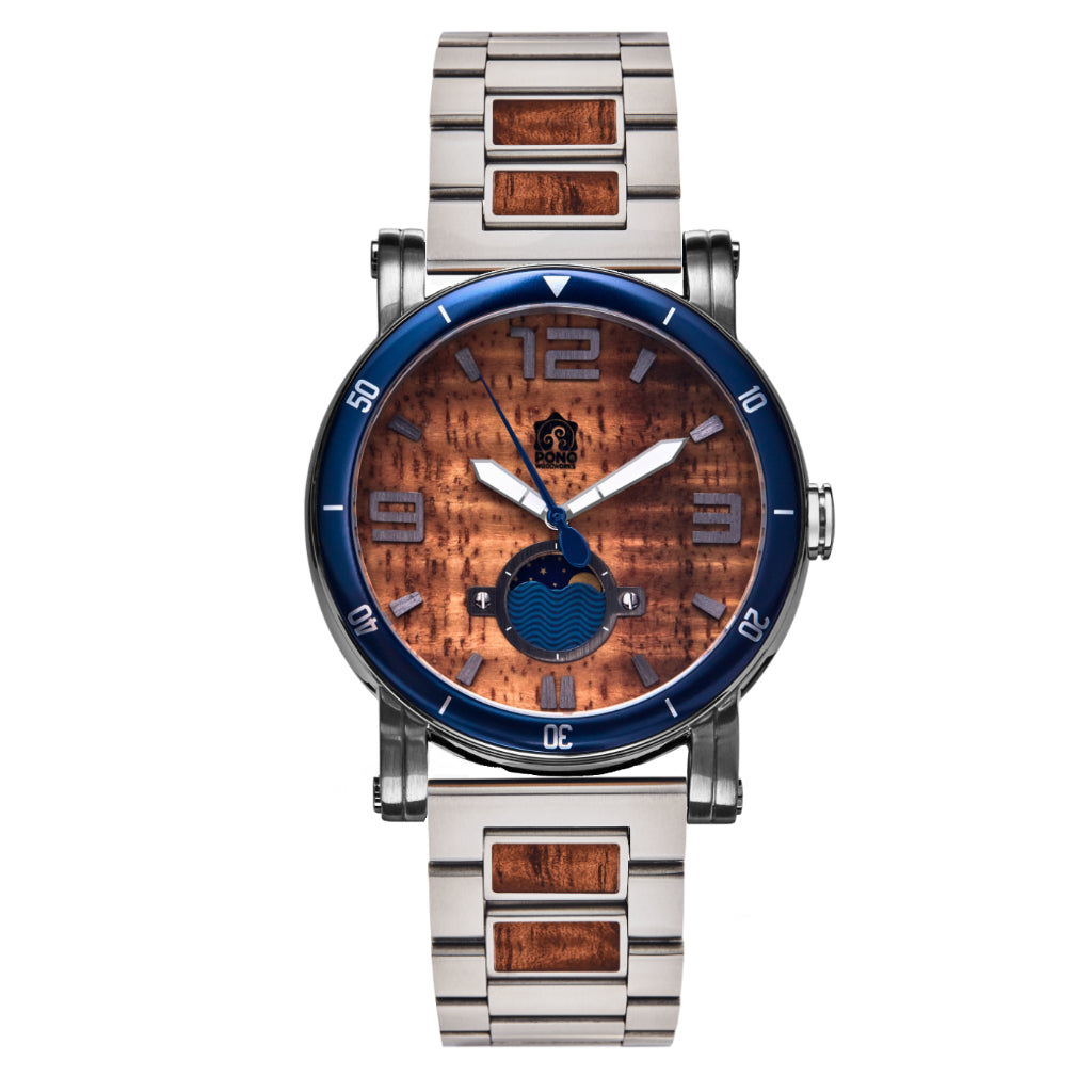 Koa Wood Watch | Refined Wooden Watches | Waterman Chrome 47mm