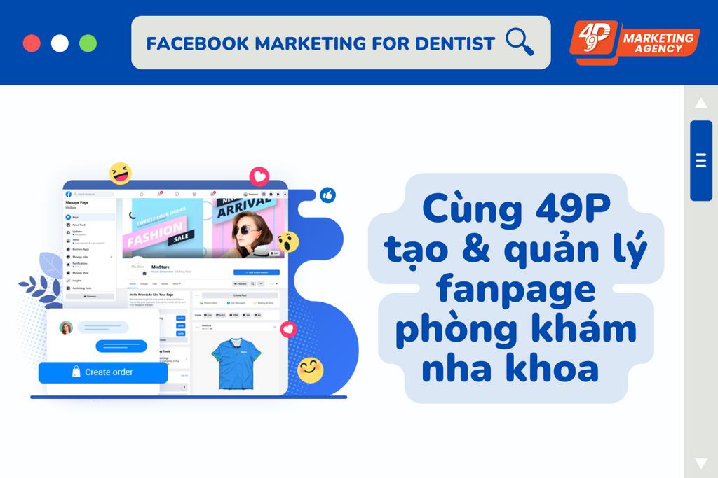 Cùng 49P tạo & quản lý fanpage phòng khám nha khoa - 49P