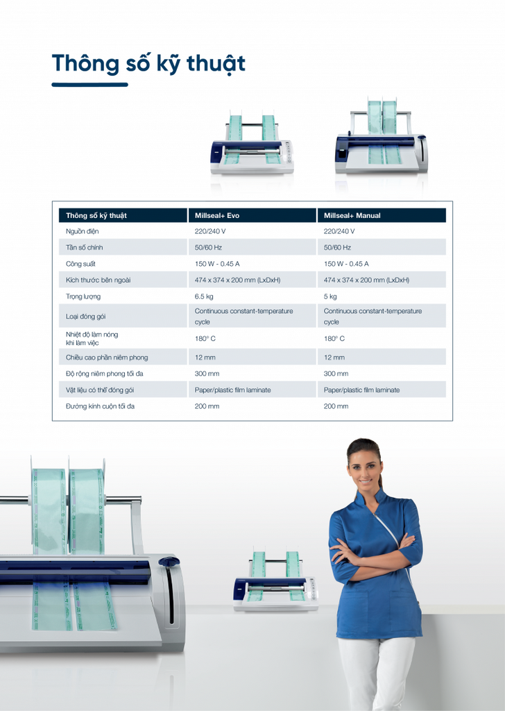 Thông số kĩ thuật Máy đóng gói dụng cụ Millseal Mocom