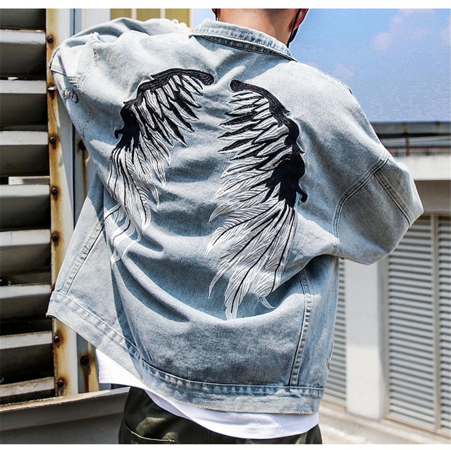 Jean Jackets With Hoodies Denim Jackets High Street Wing Embroidery Hi Tina Store - shirt denim jacket roblox