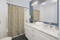 Vanilla Cream Turbulence Shower Curtains