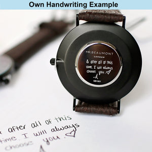 Own Actual Handwriting Mr Beaumont Carbonized Watch