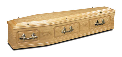 Veneered coffin casket