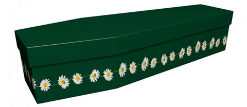 Green cardboard coffin