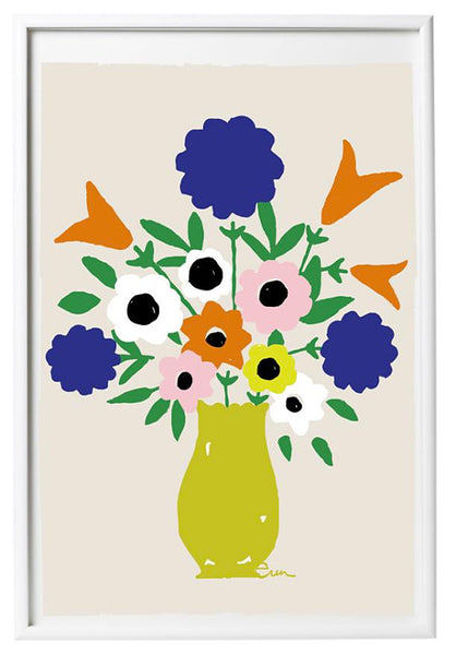 YELLOW VASE SPRING FLOWERS GICLEE ART PRINT – erin flett