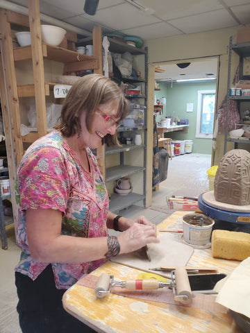 Abby rocking her ABD culture at the Mud Studio in Middlesex, VT.