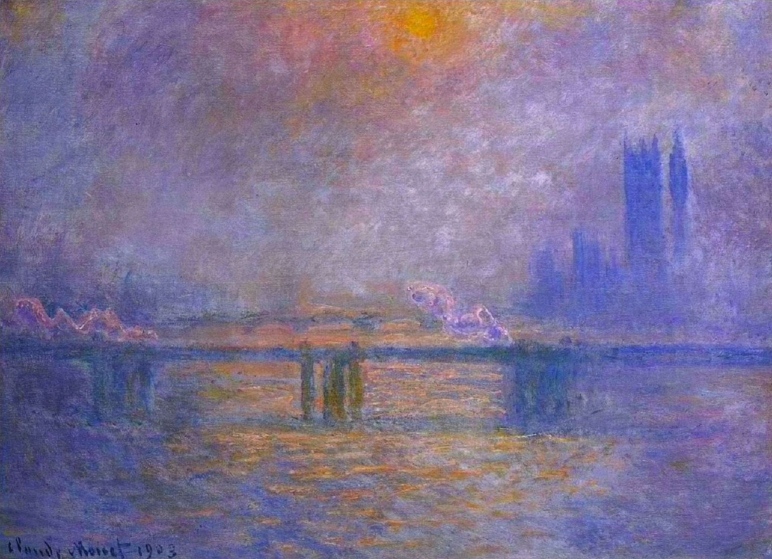 Charing Cross Bridge The Thames By Claude Monet