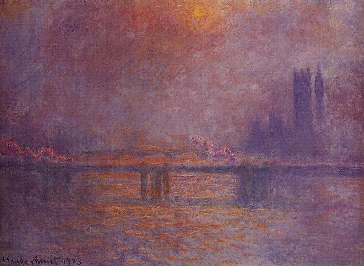 Charing Cross Bridge The Thames By Claude Monet