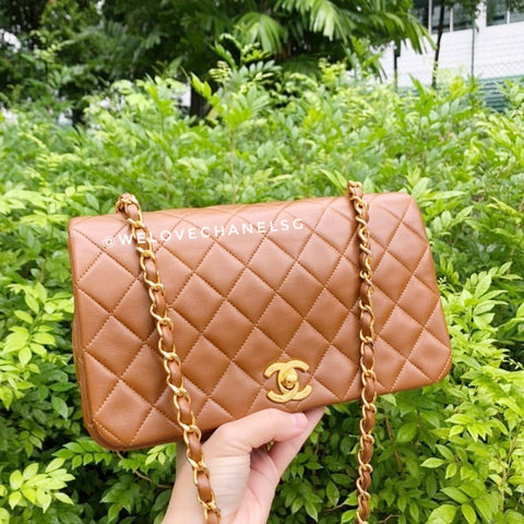 vintage caramel chanel double flap