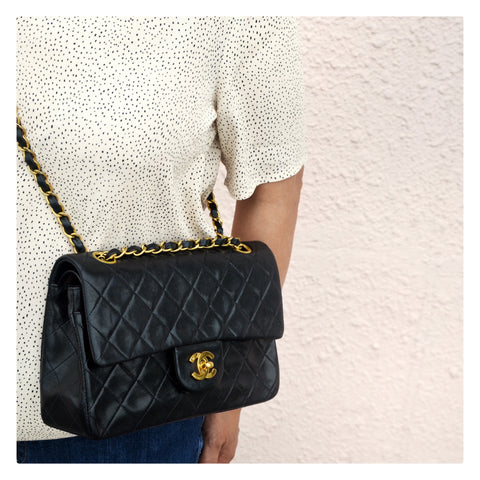 Chanel Lambskin Quilted Small My Precious Flap Black