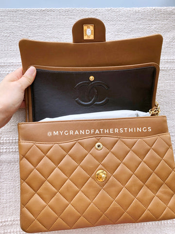 vintage caramel chanel double flap