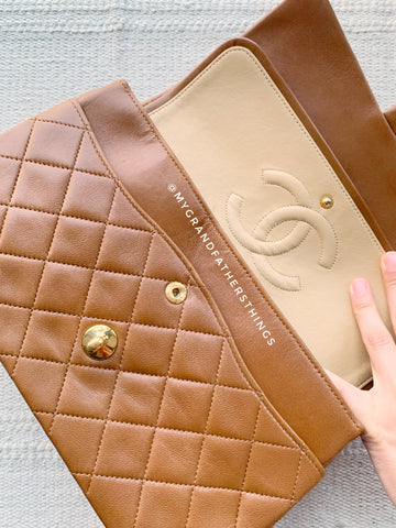 vintage caramel chanel double flap