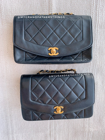 vintage Chanel Diana small black lambskin