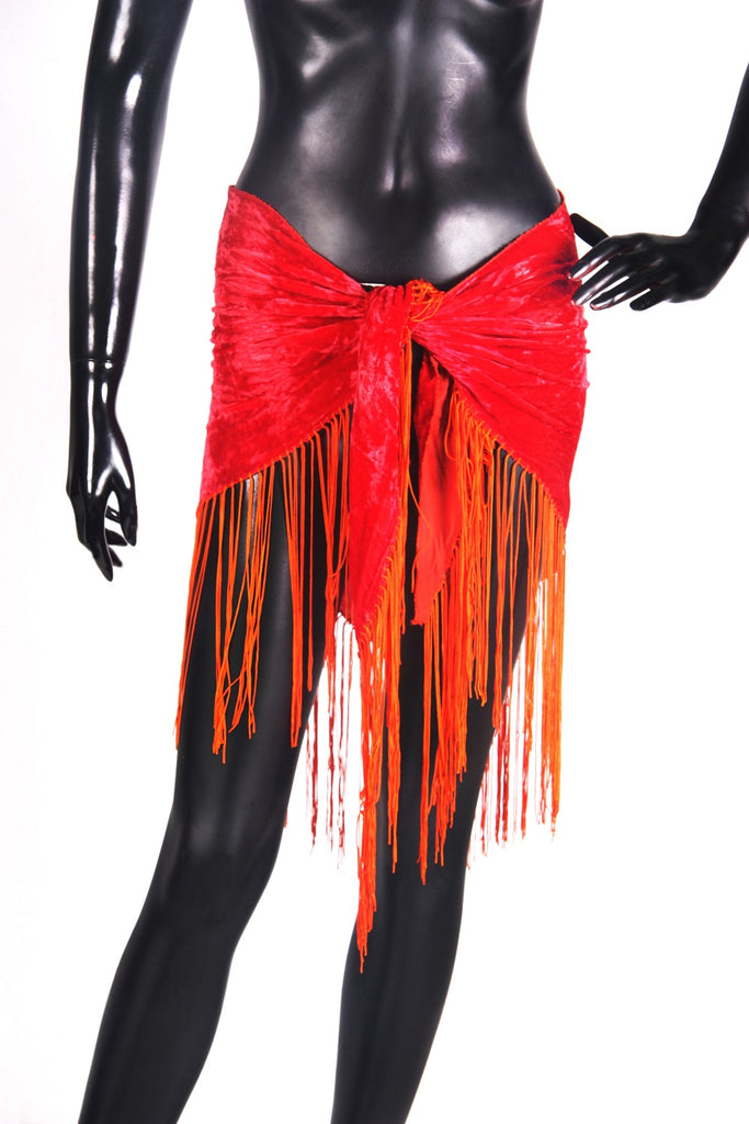 velvet hip scarf red – Senoritas-tribal-designs