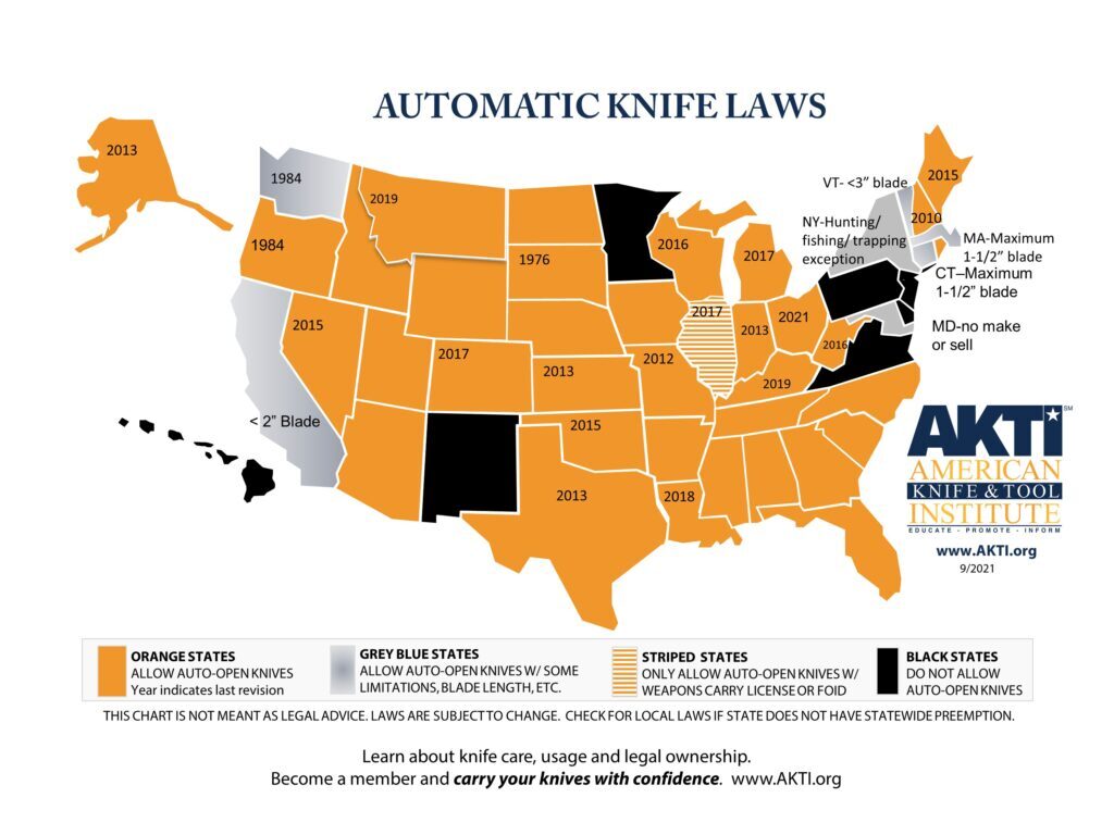 Knife Laws by State Automatic Knives Switchblades Balisong Butterfly Knife
