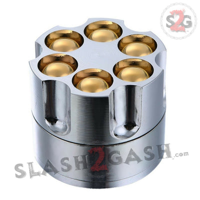 2' Aluminum 3 Piece Tobacco Spice Herb Revolver Bullet Grinder 