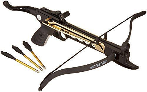  80 Pound Self-Cocking Pistol Crossbow with 27 Bolts