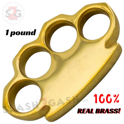 100% Real Brass Knuckles - 1 POUND of Solid Brass Paperweight