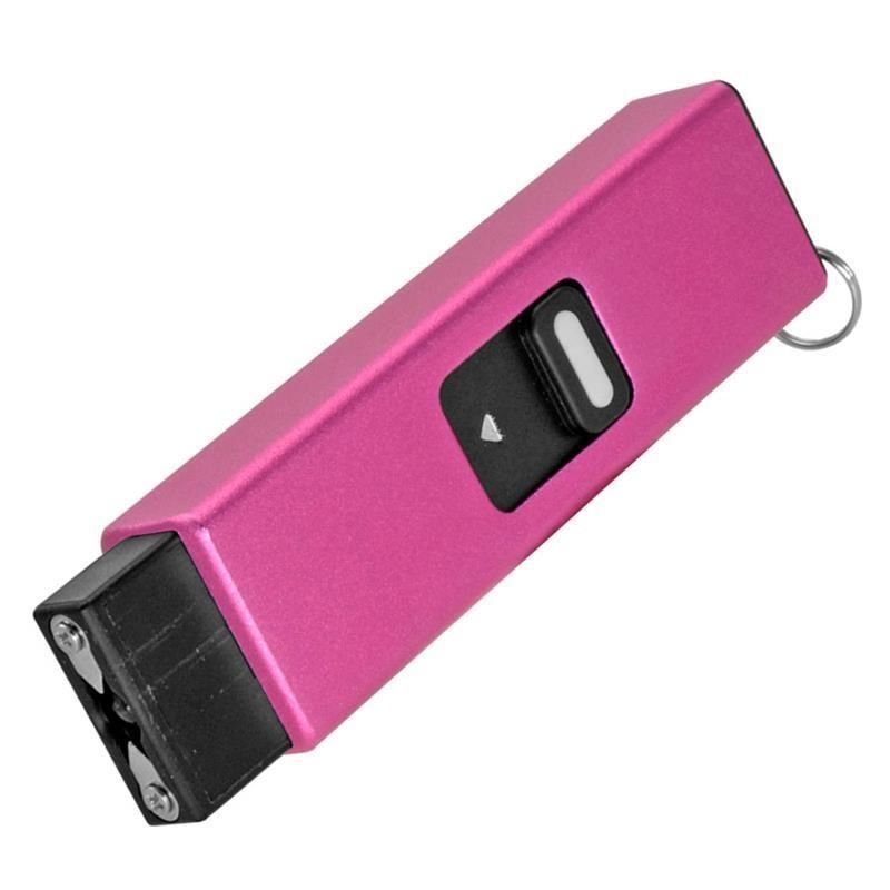 Micro USB Slider Mini Keychain STUN GUN w/ LED Rechargeable Pink ...