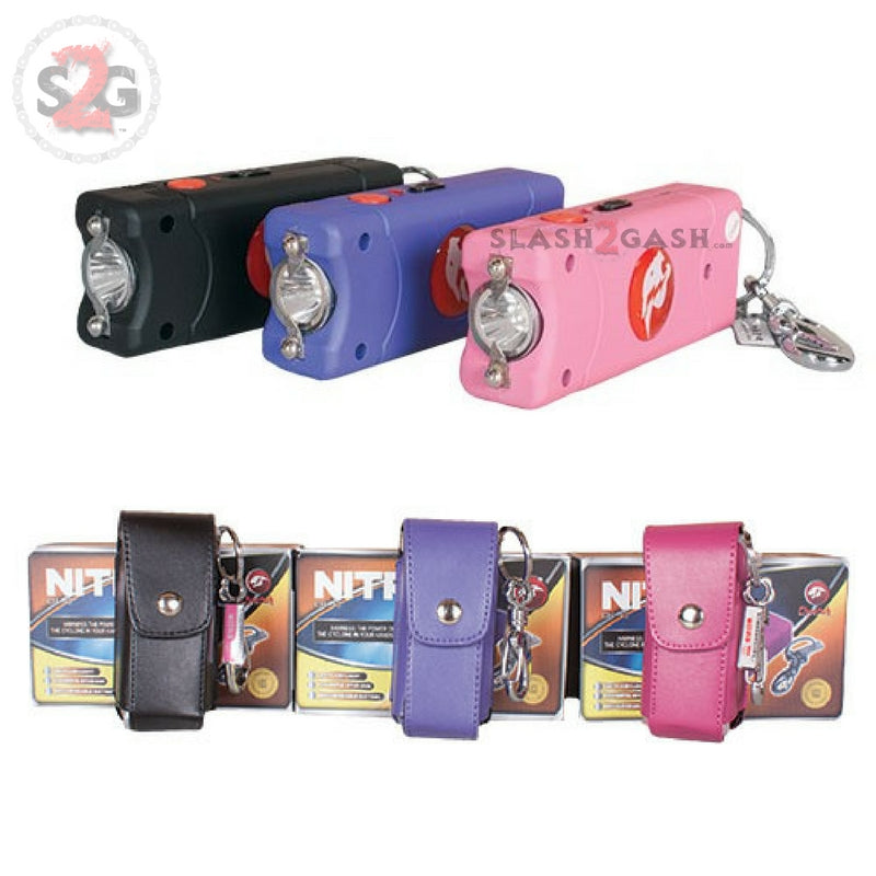 Nitro Compact Keychain STUN GUN w/ LED Light Rechargeable 3 Colors ...